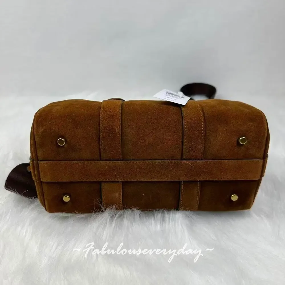 Coach Compass Bag 25 Crossbody/Shoulder In Suede/Gold/Warm Brown CCX40 NWT